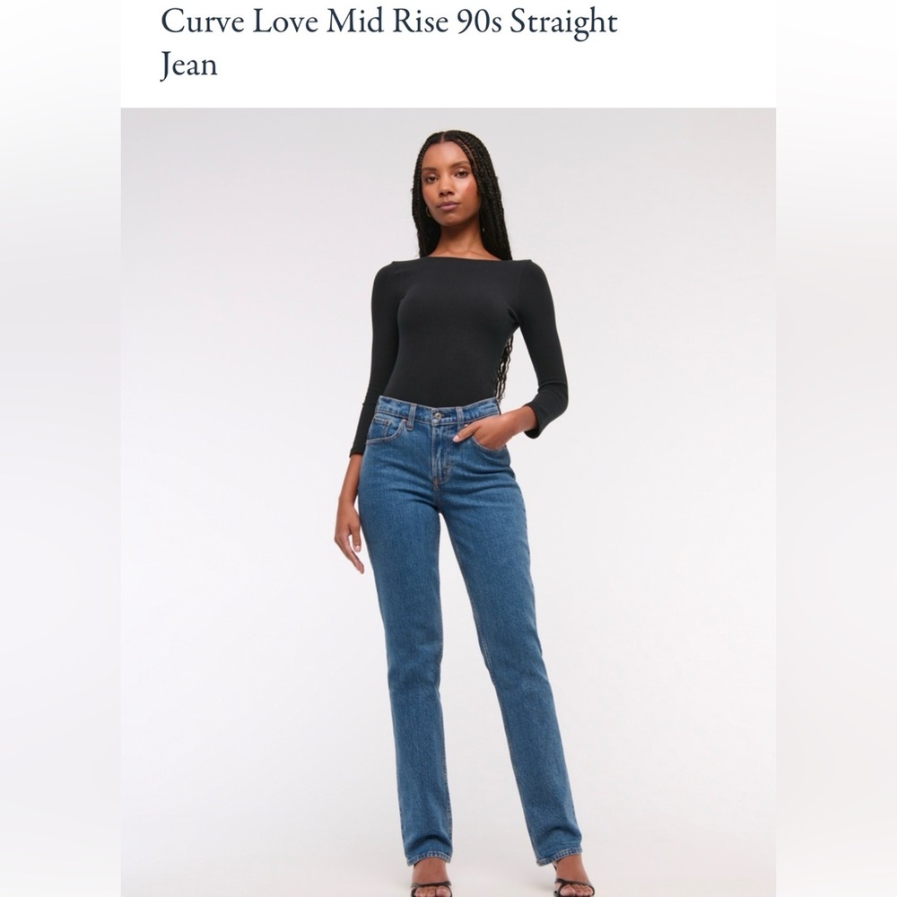 Abercrombie & Fitch Curve Love Mid Rise 90s Straight Jean size 25/0 short